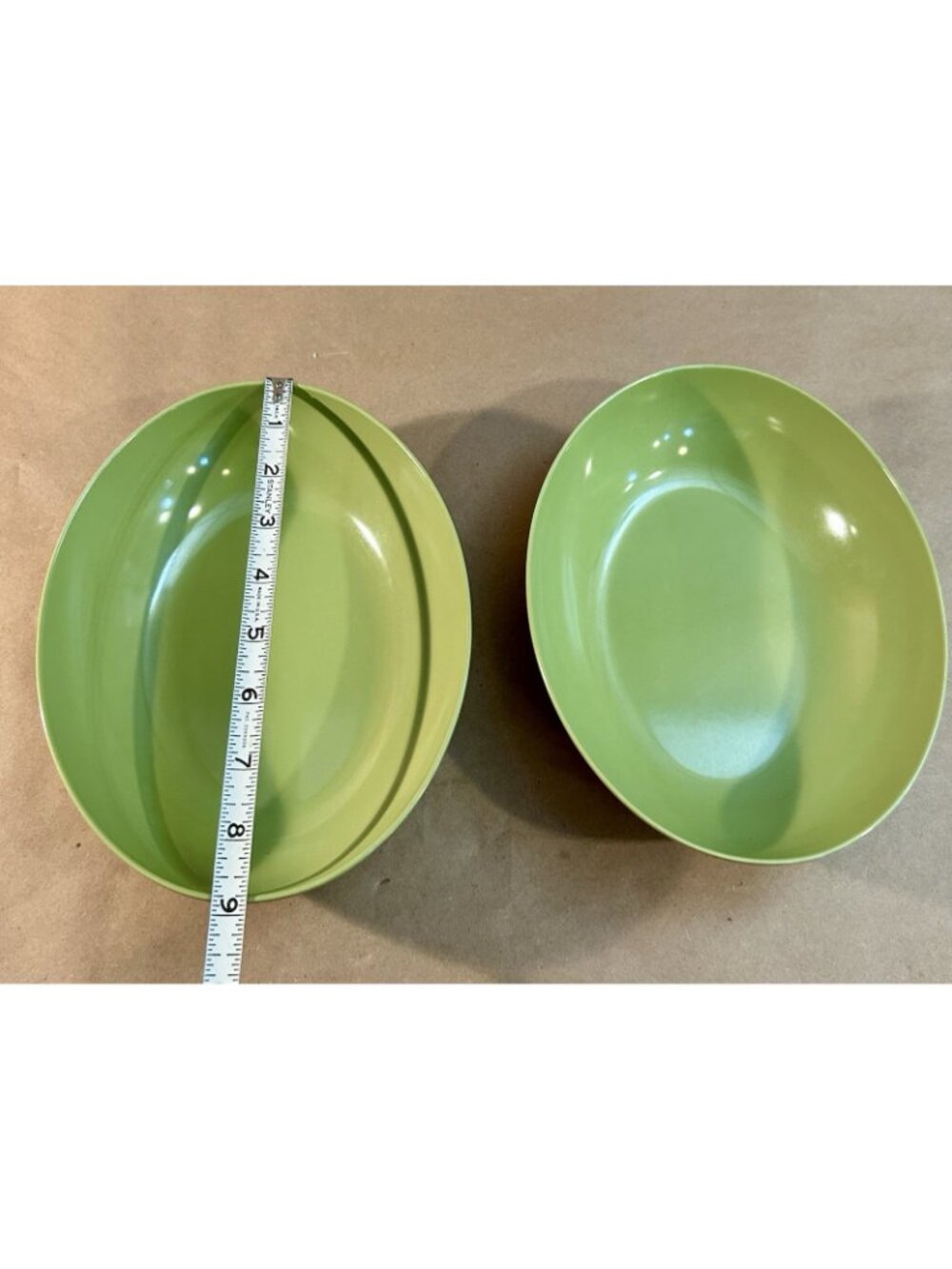Vintage 10 pc. Oneida Melamine Avocado Green Serving Bowls, Plates & Small Bowls - Picture 14 of 16